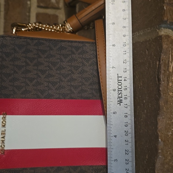 Michael KorsJet Set Medium Logo Stripe Camera‎ Bag Brown - Picture 6 of 8